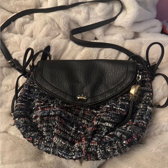 Vintage Juicy Couture Trousdale Tweed Black and Multicolor Crossbody Bag - Picture 4 of 16